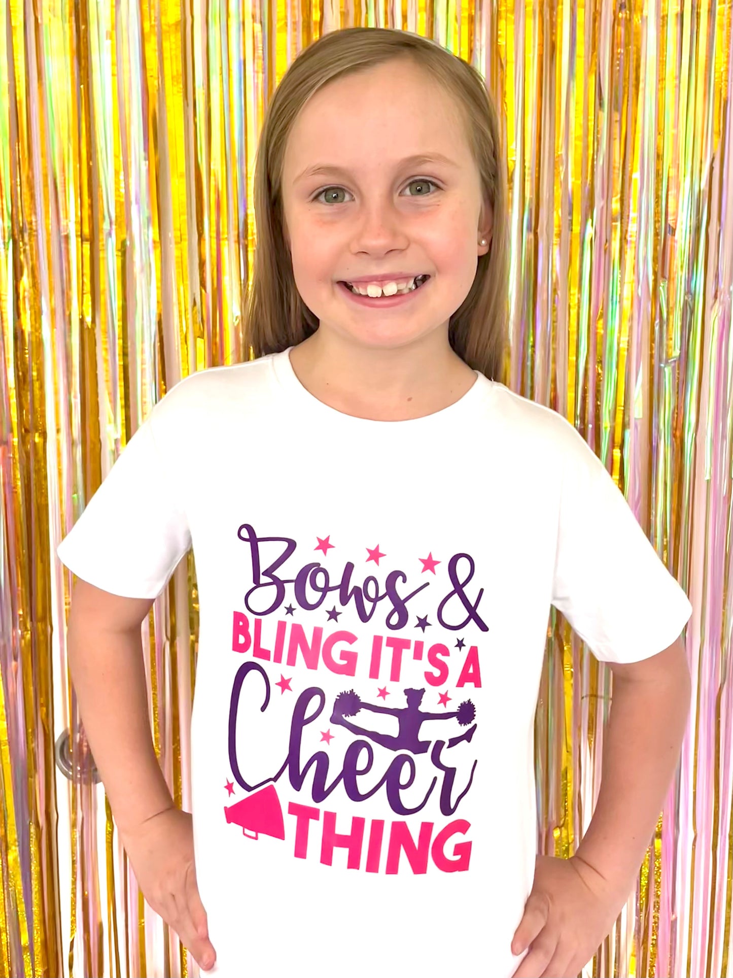 Bows & bling, it's a cheer thing tee